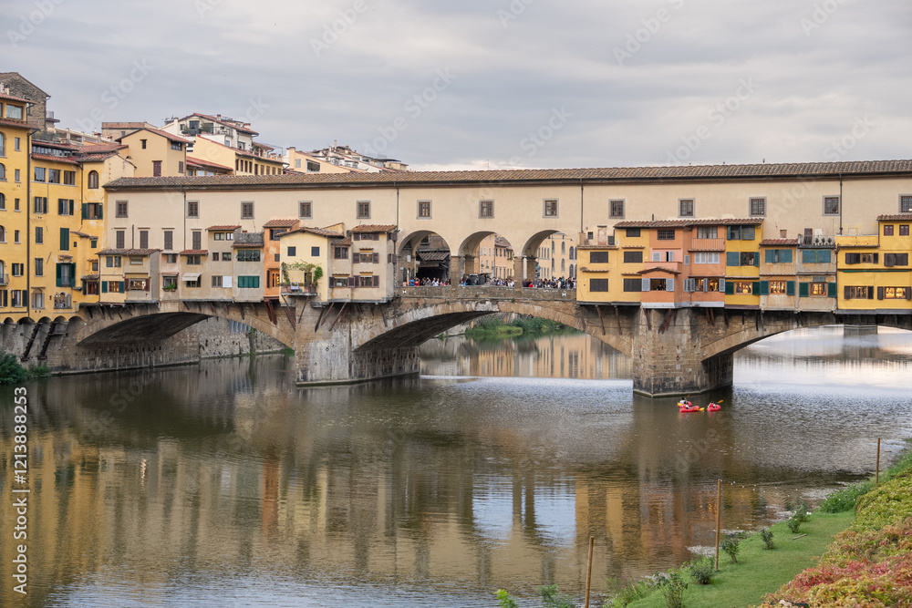 Ponte Vecchio Bridge and Arno River, Florence, Italy. Ponte Vecchio Bridge and Arno River, Florence, Italy.