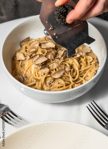 Dinner in a restaurant