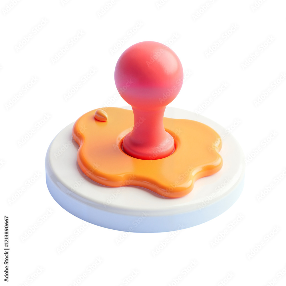 Stylized 3D stamp seal icon, modern design concept Stylized 3D stamp seal icon, modern design concept