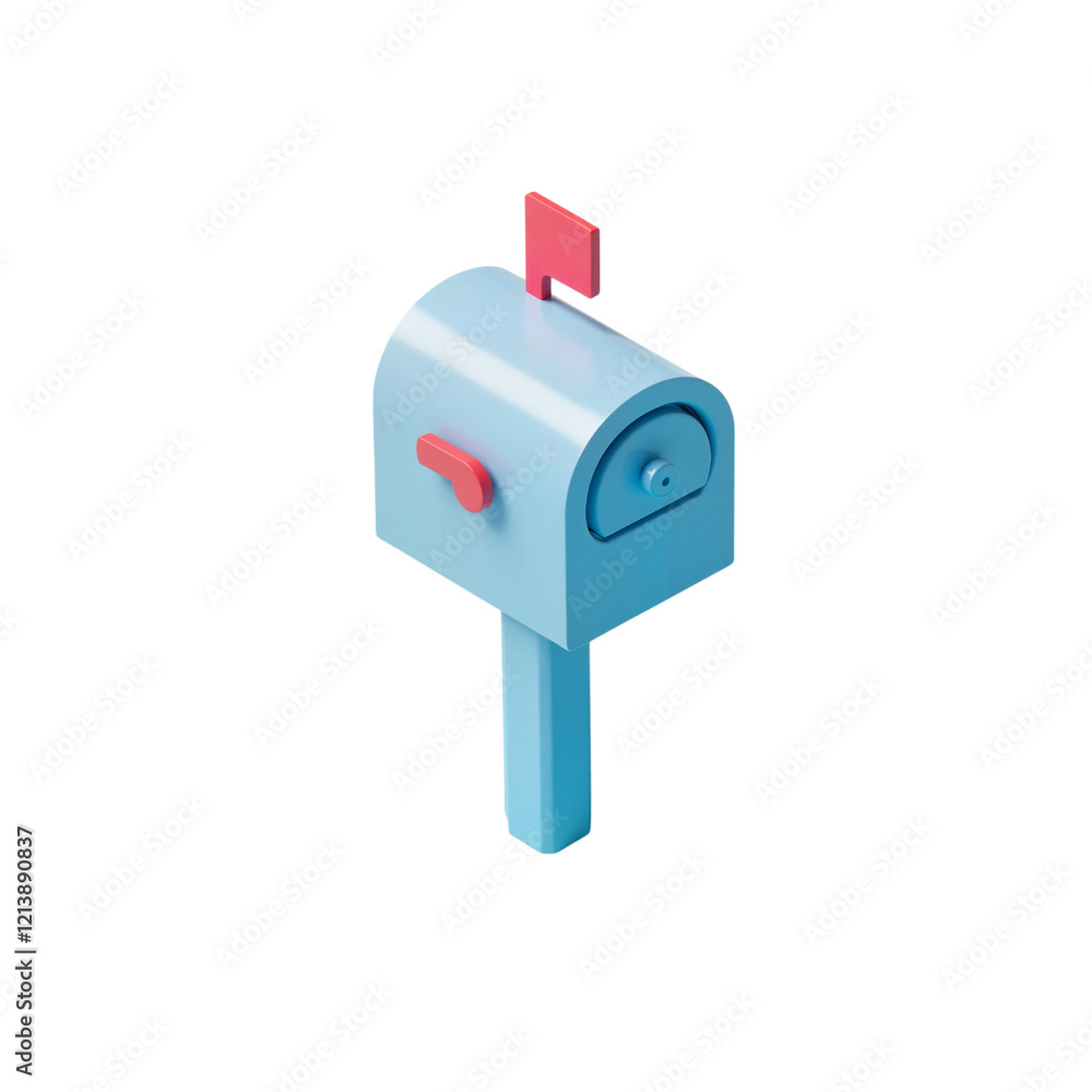 Stylized mailbox icon with glossy finish, modern design concept Stylized mailbox icon with glossy finish, modern design concept