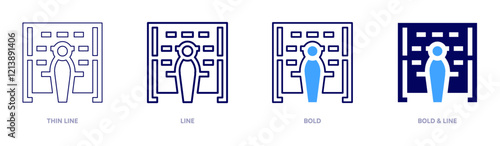 Photocall icon in 4 different styles. Thin Line, Line, Bold, and Bold Line. Duotone style. Editable stroke