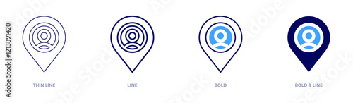 Placeholder icon in 4 different styles. Thin Line, Line, Bold, and Bold Line. Duotone style. Editable stroke