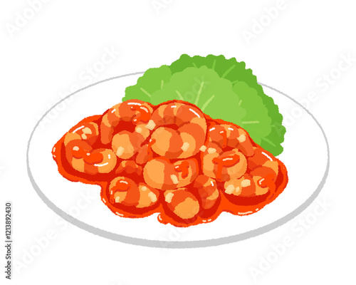 エビチリのイラスト