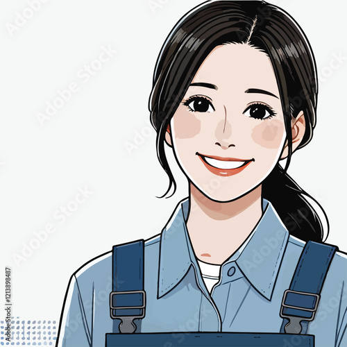 vector character of a smiling field worker