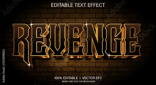 revenge 3d vector text effect with modern style design
