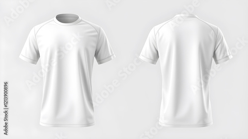 Photorealistic render off white T-shirt on white background. Sports jersey shirt mockup