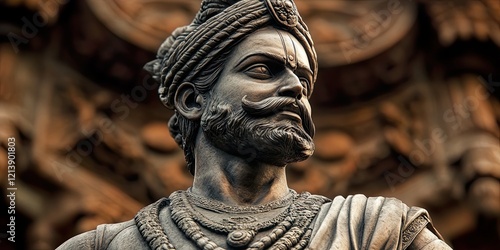 Majestic Bronze Chhatrapati Shivaji Maharaj Warrior Statue photo