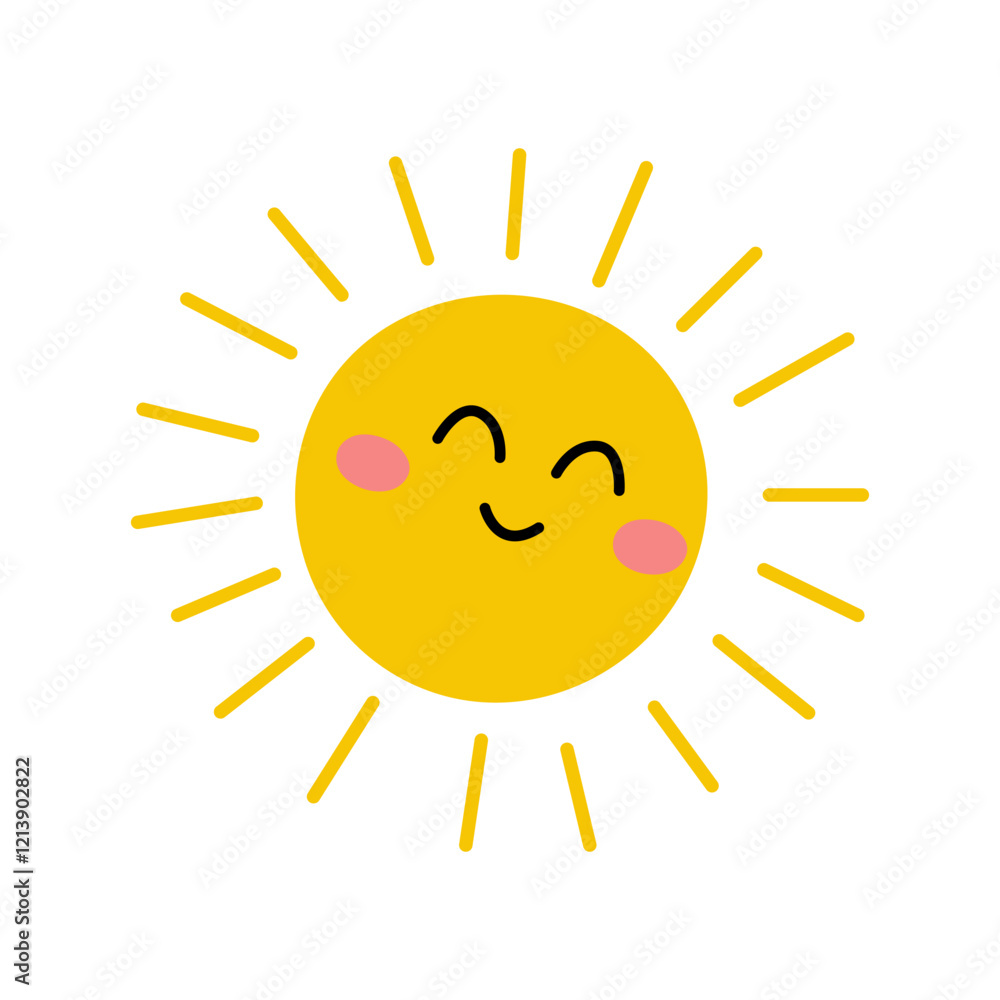 A Cheerful and Colorful Cartoon Sun Featuring a Smiling Face Full of Joy and Life A Cheerful and Colorful Cartoon Sun Featuring a Smiling Face Full of Joy and Life