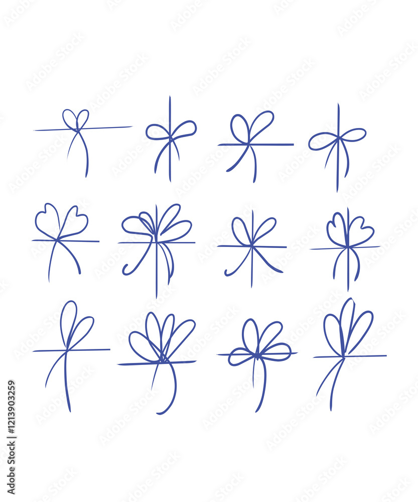 vector abstraction bows on a white background. beautiful abstract set bows in a flat illustration vector abstraction bows on a white background. beautiful abstract set bows in a flat illustration