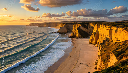 Obraz na płótnie Majestic Cliffs at Sunset w salonie