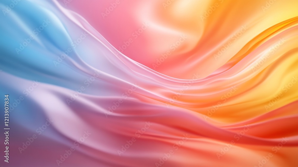 Fototapeta premium Abstract pastel wave background design, flowing colors, digital art, vibrant hues, website banner