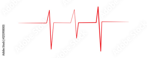 Red heartbeat line icon. with transparent background. vector eps 10	