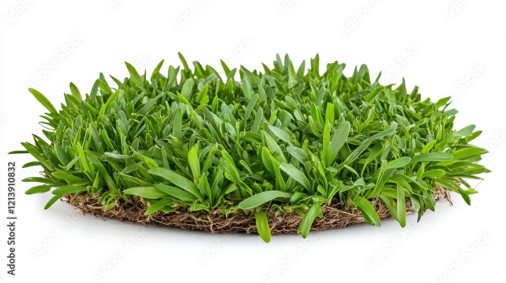 Lush Green Grass Circle Isolated on White Background, Perfect for Landscaping and Gardening Designs Lush Green Grass Circle Isolated on White Background, Perfect for Landscaping and Gardening Designs