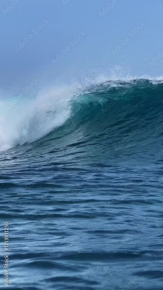 Video of powerful wave in the Indian Ocean. Vertical video Video of powerful wave in the Indian Ocean. Vertical video