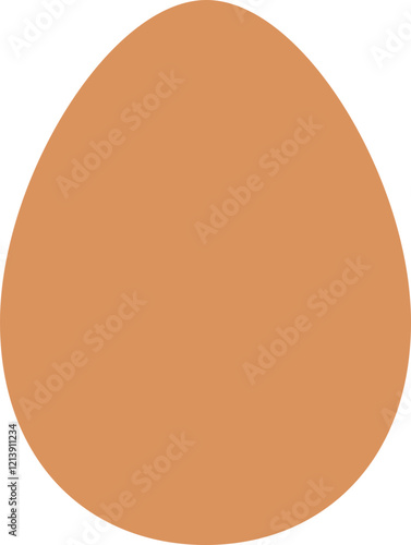 Brown eggshell chicken egg icon.
Free range egg flat vector.
Egg silhouette.
Egg agricultural product isolated.
Transparent background.