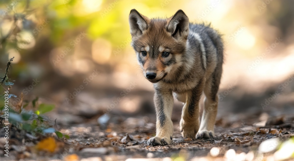 Wolf Pup in Forest Wolf Pup in Forest