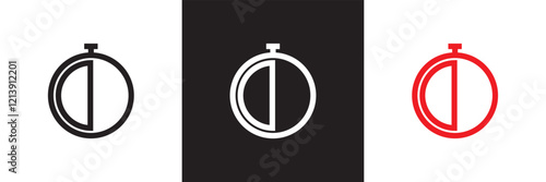Timer and clock icon set. Icons related to stopwatch, timer, hourglass, sandglass timer, clock. isolated on white and black background. vector illustration. EPS 10