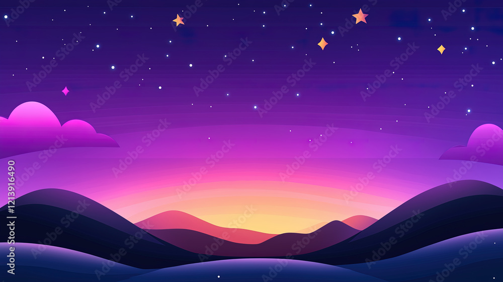 Obraz premium Serene valley under the moonlight