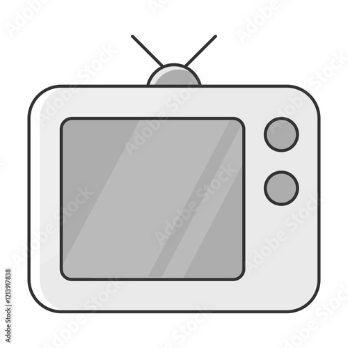 Television Icon Representing Media Consumption, Broadcasting, and Entertainment Platforms