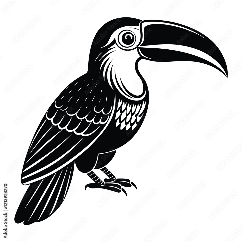 toucan Black and white vector illustration animal silhouette for t shirt toucan Black and white vector illustration animal silhouette for t shirt