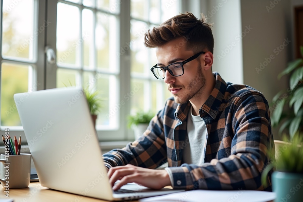 Self Employed Business Person Working from Home Tips for Productivity and Work Life Balance Generative AI Self Employed Business Person Working from Home Tips for Productivity and Work Life Balance Generative AI