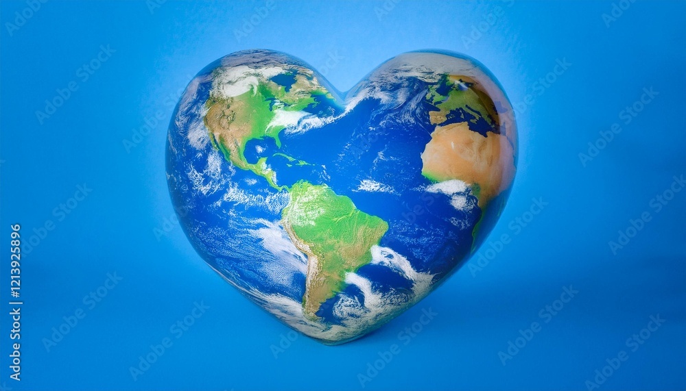 Fototapeta premium earth in the shape of heart