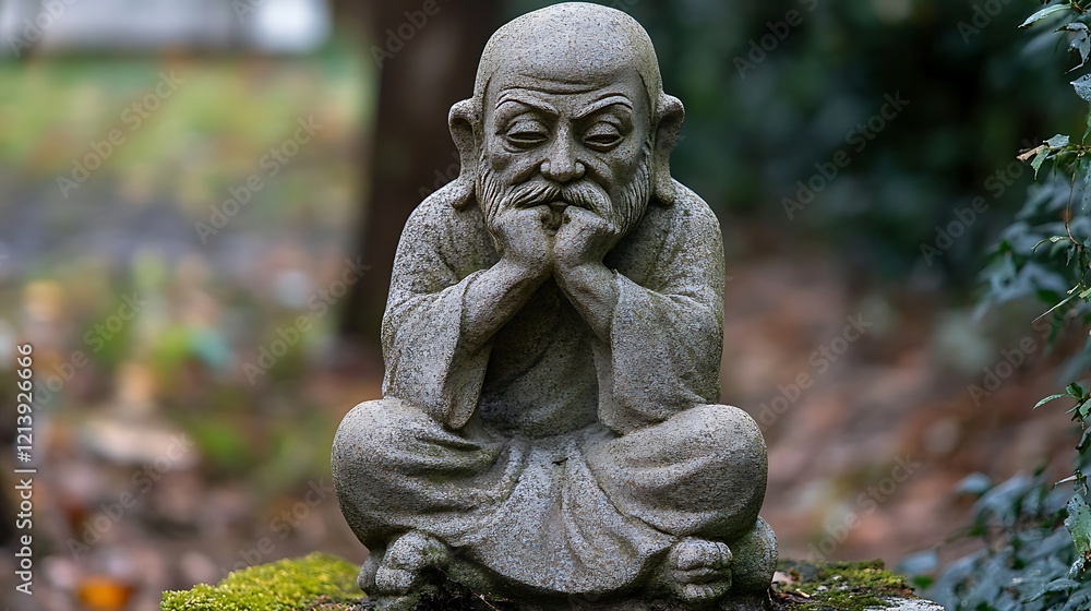 Ancient philosopher statue made from stone with a philosophical expression Ancient philosopher statue made from stone with a philosophical expression