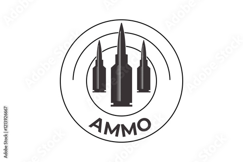 gun bullet ammunition vintage logo template vector illustration design. classic retro hunting, military