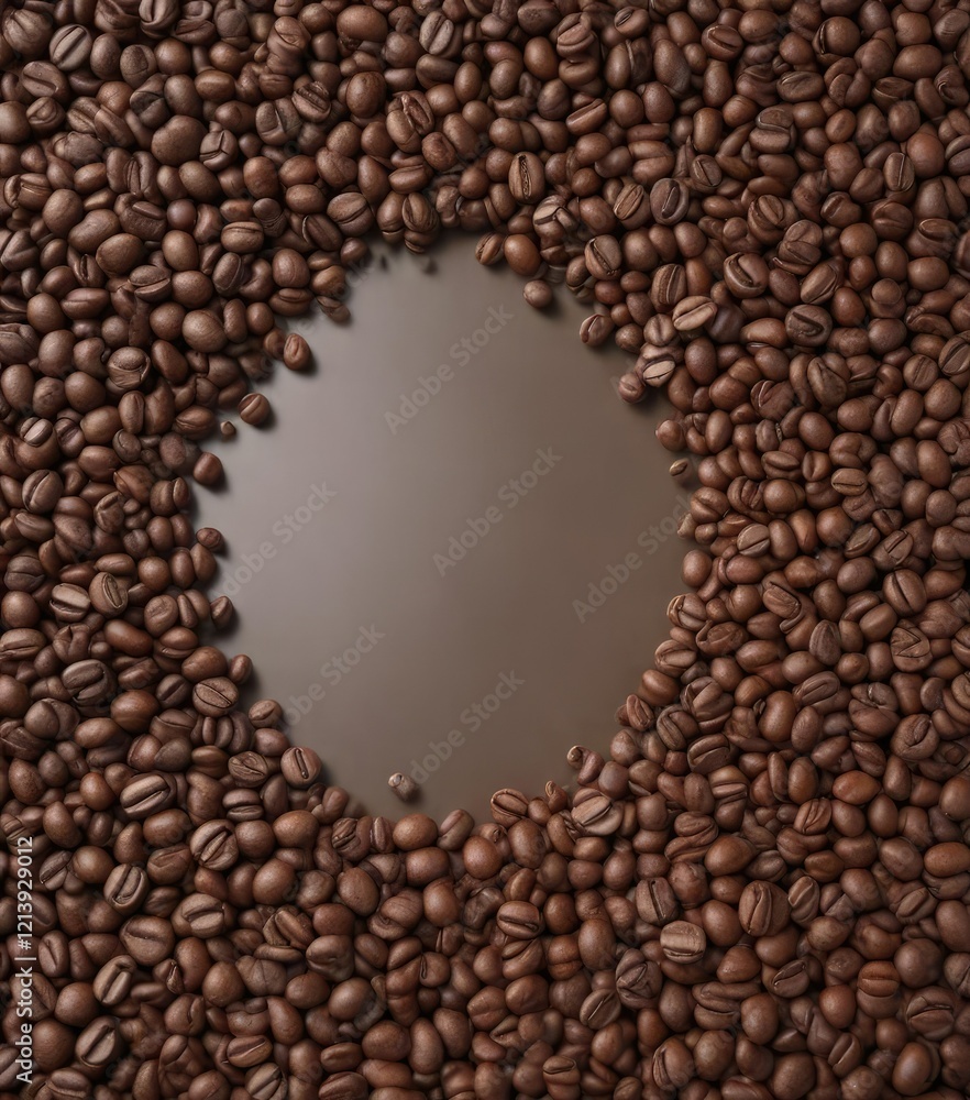 Coffee beans arranged in a triangular pattern, triangle, grain Coffee beans arranged in a triangular pattern, triangle, grain
