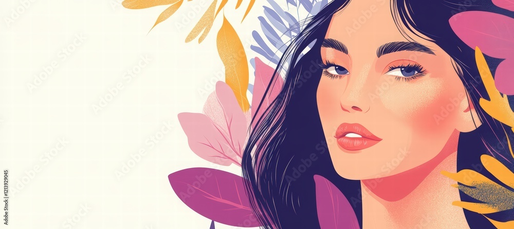 Happy Women's Day banner template design with a beautiful woman and flowers, 8 March. Women's Day celebration greeting card or social media post template. Happy Women's Day banner template design with a beautiful woman and flowers, 8 March. Women's Day celebration greeting card or social media post template.