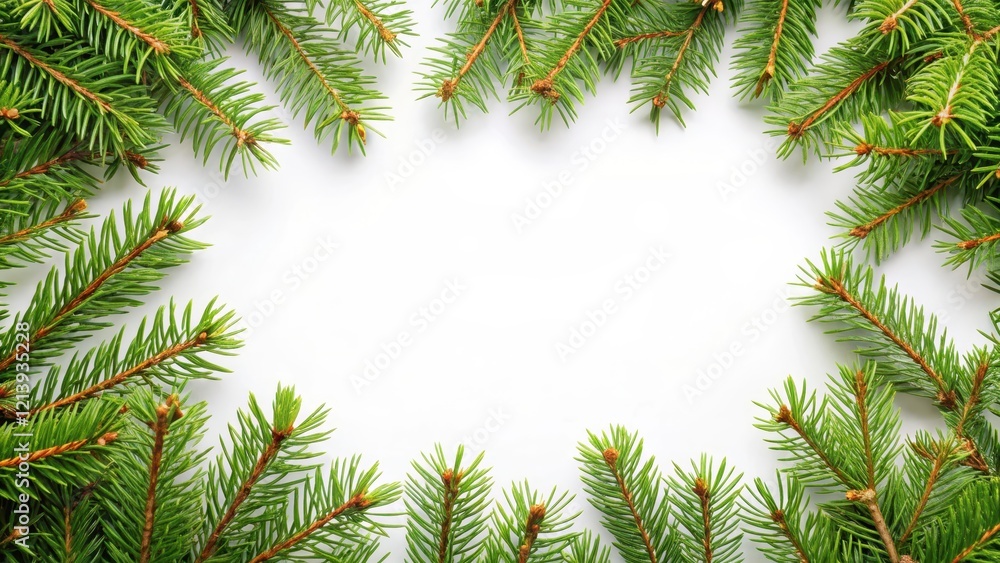 Dichte Tannenzweige auf wei?, evergreen tree, dense foliage Dichte Tannenzweige auf wei?, evergreen tree, dense foliage