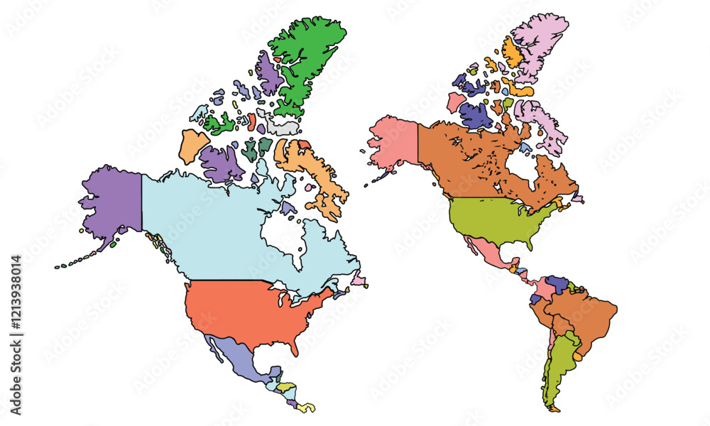 Obraz premium Map of America, isolated on white background. Vector EPS.10