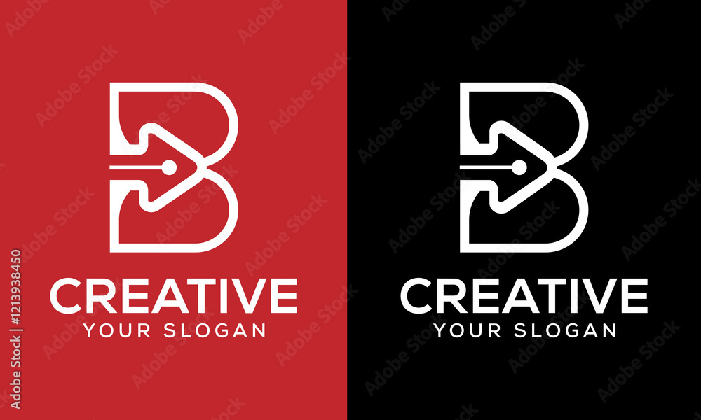 B logo design with arrow vector , creative letter b logo template. initial logo vector B logo design with arrow vector , creative letter b logo template. initial logo vector