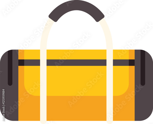 Large yellow travel bag is presenting its carry handles, ready to help you bring your belongings on your next adventure