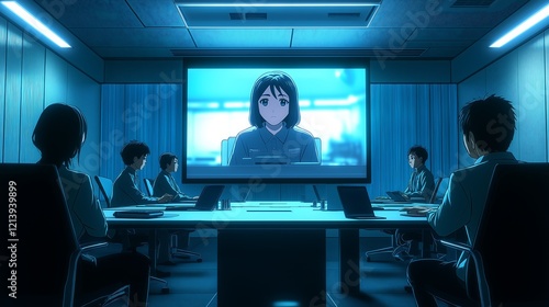 Focused Project Manager Leading a Video Conference Call with Remote Team, Managing Project Tasks and Deadlines