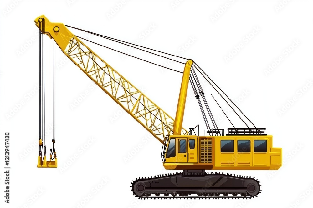 Crawler Crane isolated on white background. Crane icon. Heavy Machinery isolated on white. Construction Crane. Crawler Crane Design Element. Crane Vehicle Isolated for Designers. Crawler Crane isolated on white background. Crane icon. Heavy Machinery isolated on white. Construction Crane. Crawler Crane Design Element. Crane Vehicle Isolated for Designers.