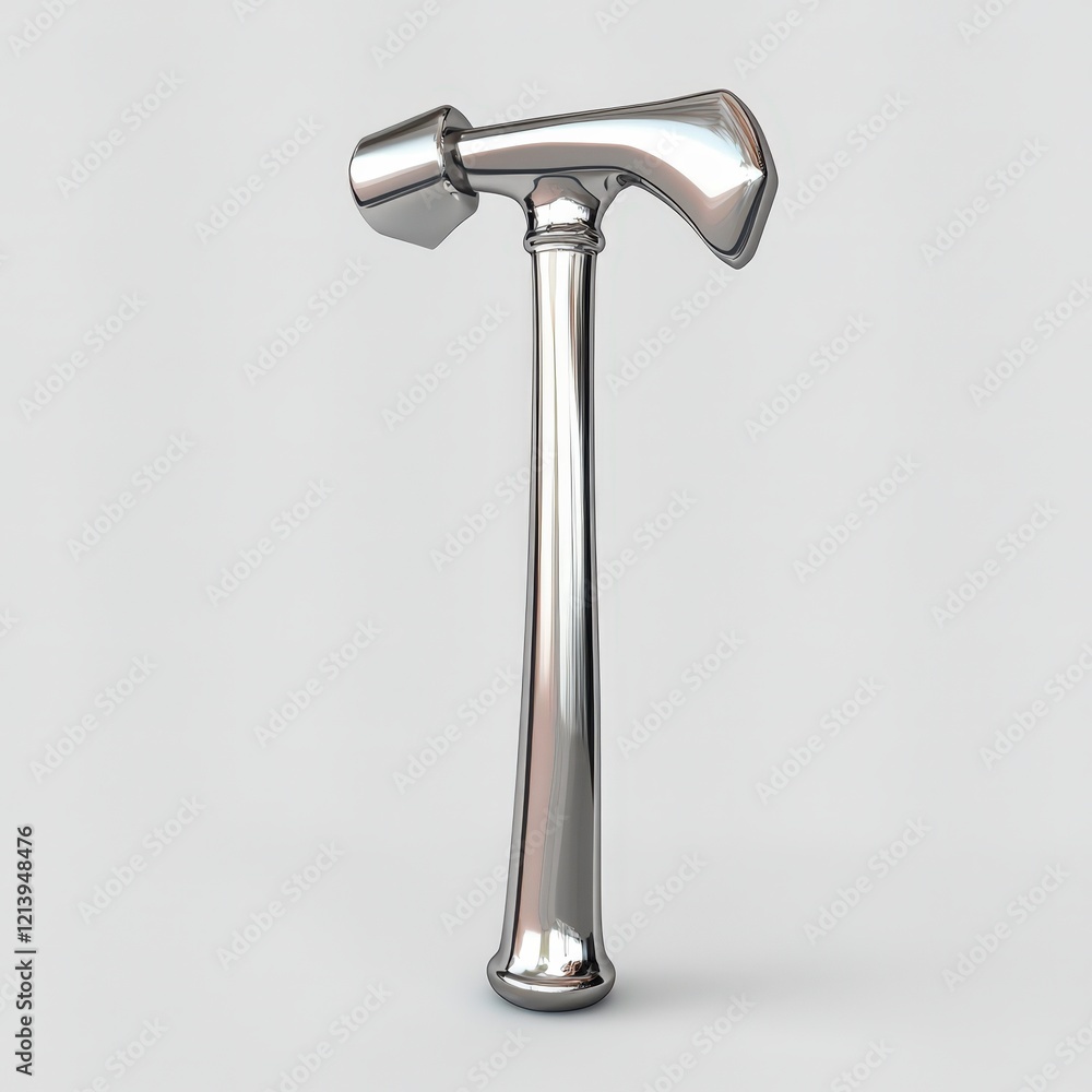 Polished Metal Hammer Isolated on White Background Polished Metal Hammer Isolated on White Background