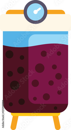 This icon features a glass demijohn, traditionally used in winemaking, filled with fermenting wine, symbolizing the process of alcoholic fermentation