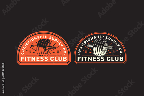 abs wheels bar handle retro badge logo vector design collection set for fitness, gym, bodybuilding, weightlifting, workout sport club. abs wheel tools vintage illustration element designs