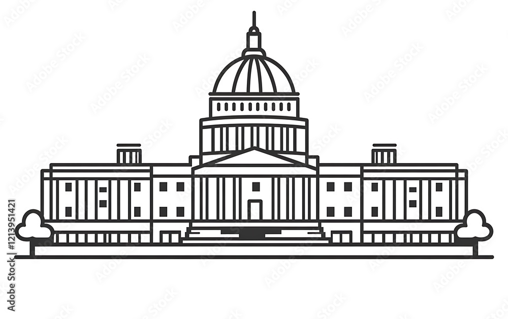 Outline drawing of US Capitol Building (1) Outline drawing of US Capitol Building (1)