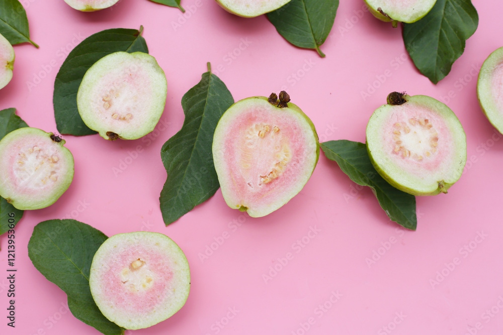 Fotografie Fresh tropical pink  guava fruit