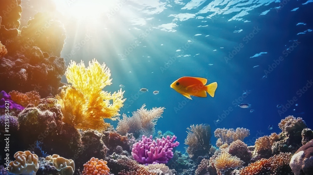 Naklejka premium Pristine Underwater Environment with Natural Light