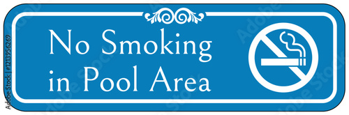 No smoking in pool area sign
