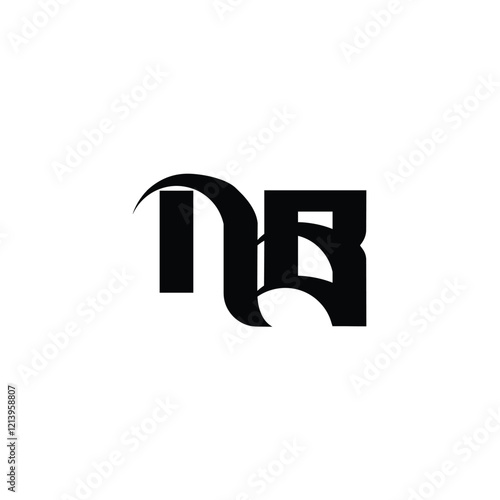 NB monogram logo design letter text name symbol monochrome logotype alphabet character simple logo