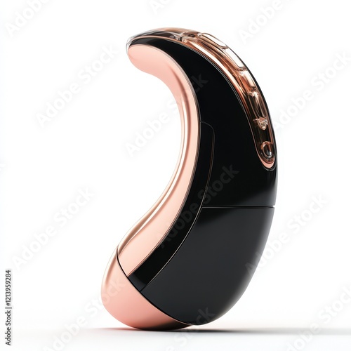 Modern Rose Gold and Black Hearing Aid Device photo