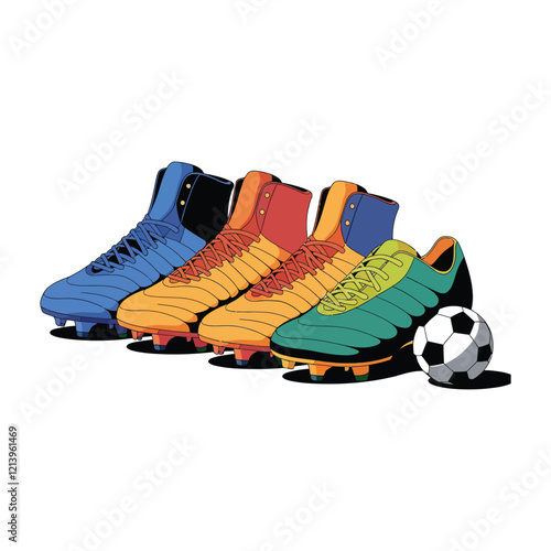 Pair of women's fashion ugly sneakers with big clunky sole. Side view of modern and trendy sports footwear. Colored flat vector illustration of stylish footgear isolated on white background