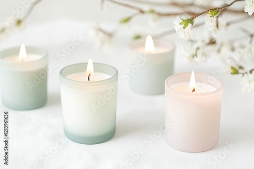 Wallpaper Mural Softly glowing candles arranged harmoniously, surrounded by deli Torontodigital.ca