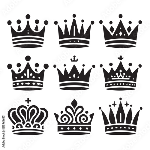 vector icon crown king silhouette