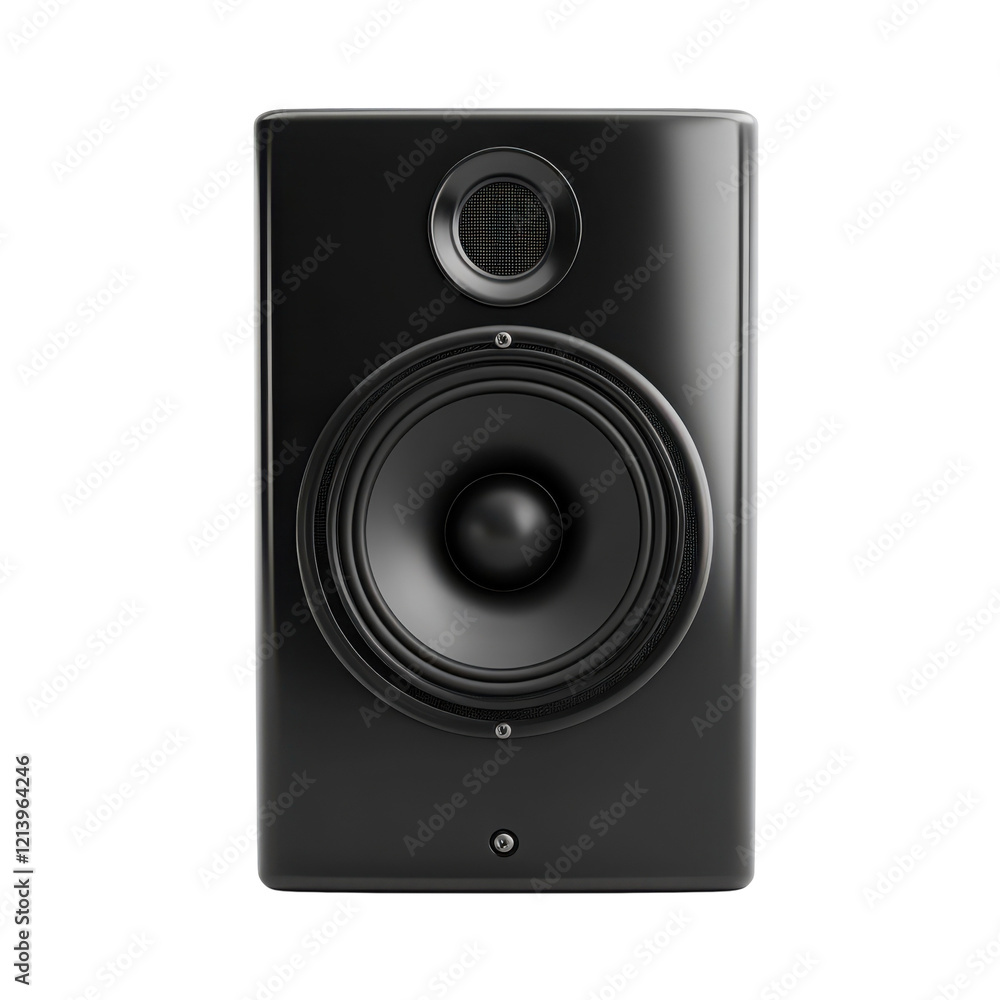 Black Speaker 3D White Background on transparent background.