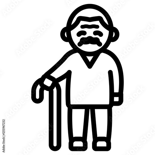 할아버지와 지팡이 아이콘